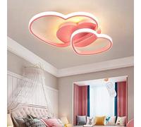 Lfoute Plafonnier LED Moderne Forme De Coeur Lampe Pour Enfants Chambre Pour Enfants Plafonnier Dimmable Avec Télécommande Chambre Garçons Filles Salon Pendentif Lampe Lustre D'intérieur,Rose