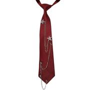LfrXtra Accessoires de vêtements, cravate punk japonaise étoile chaîne cravate col d'étudiant réglable pré-noué cou cravate cravate col chemise collier pour femme, C, 32cm