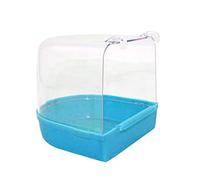 LfrXtra Baignoire pour oiseaux avec couvercle transparent et base amovible pour petits oiseaux, perruches, perruches, conures et perroquets