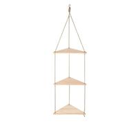 LfrXtra Étagères suspendues en macramé à 3 niveaux pour plantes - Étagère murale flottante pour mur - Couleur bois - Corde tressée - Pour décoration de chambre à coucher