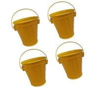 LfrXtra Lot de 4 seaux de jardin en métal avec poignées - Convient pour le bureau et la salle de classe - Petit seau en métal pour organisateur de bureau