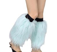 LfrXtra Women Harajuku Furry Leg Warmers Winter Warm Solid Fuzzy Faux Fur Boots Shoes Cuffs Leggings Covers Socks Party Costume Fur Leg Warmers