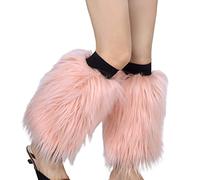 LfrXtra Women Harajuku Furry Leg Warmers Winter Warm Solid Fuzzy Faux Fur Boots Shoes Cuffs Leggings Covers Socks Party Costume Fur Leg Warmers