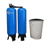 LFS CLEANTEC IWD Système d'adoucissement industriel double 24 x 72 pour jusqu'à 40 appartements, alimentation en eau douce ininterruptible, kit de raccordement sans bloc de montage