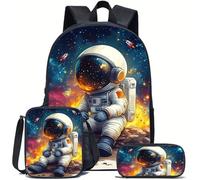 lFTEGUFKXS Ensemble sac à dos d'écolier Halloween tête de mort gothique loup, trousse à crayons, boîte à déjeuner thermique pour enfants, sac de voyage pour élèves du primaire, Schoolbag10, 44x28x13cm
