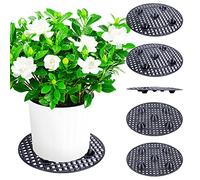 LFUTARI Lot de 6 supports élévateurs pour pots de fleurs, 29,5 cm pour éviter la pourriture et les dommages sur terrasse et terrasse (30 cm, noir)