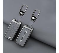LFWCZS Auto Coque Clé pour Citroen Jumpy M,Boitier Clef TéLéCommande Clef Clé de Voiture Coque de Protection étui avec Boutons Avoir Un Logo Clé à Distance Accessoires Auto,D-3 Key-Grey