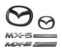 LFWCZS Embleme Rechange Avant Arrière pour Mazda MX-5 ND 2023 2024 2025,Noir Grille Coffre Logo Autocollant Insigne Porte hayon Lettre 3D Métal Personnalisé Tuning Accessoires Voiture