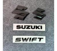LFWCZS Embleme Rechange Avant Arrière pour Suzuki Swift 2020 2021 2022 2023,Noir Grille Coffre Logo Autocollant Insigne Porte hayon Lettre 3D Métal Personnalisé Tuning Accessoires Voiture