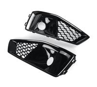 LFYEQZ Voiture Grille Alvéolée Grille Avant Pare Chocs Feu Antibrouillard Calandre Feu Cache Pour Audi A4 B9 S-LINE S4 2019-2020 8WD807681J 8WD807682J Voiture Phare Antibrouillard Cache(Glossy Black)