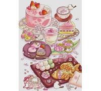 LFYNIORS DIY Bead Embroidery Kits Modèle De Gâteau De Dessin Animé Kit De Broderie Perlée Pour Débutants Et Adultes,Cadeaux Faits Main,Amateurs D'Artisanat 40x50cm