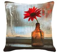 LFYNIORS Diy Coussin Point De Croix Fleurs De Marguerite Rouge Dans Un Vase Cross Stitch Cushion Set Kit Coussin Au Point De Croix 11Ct Sans Noyau D'Oreiller Pour Débutants Et Adulte 45x45cm