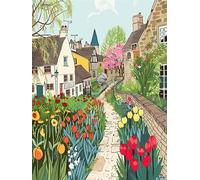 LFYNIORS Kit Point de Croix Imprimé Paysage des quatre saisons 11CT Broderie à la Main 40cmX50cm DIY Kit de Couture à la Main Compté pré imprimé Broderie Enfant Débutant Débutant Adulte