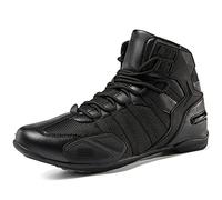 Lfzhjzc Chaussures Moto Homme, Respirantes avec Protections Bottes Moto, Semelle Caoutchouc Antidérapante, Cadeaux Motard Homme, Supporte Moto Country (Color : Black, Size : 43 EU)