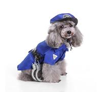 Lfzhjzc Costumes d'halloween pour Chien, Ensemble Uniforme de Police/Prisonnier, coutumes de Chien pour Halloween, Costume de Chien pour Chiot, Chiens de Taille Moyenne, fête d'habillage d'halloween