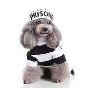 Lfzhjzc Costumes d'halloween pour Chien, Ensemble Uniforme de Police/Prisonnier, coutumes de Chien pour Halloween, Costume de Chien pour Chiot, Chiens de Taille Moyenne, fête d'habillage d'halloween