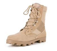 Lfzhjzc Hommes Respirant Tactique Militaire Combat Bottes Zip latéral Cuir Léger Trekking armée Jungle Bottes Desert Boots(Sand Color,41 EU)