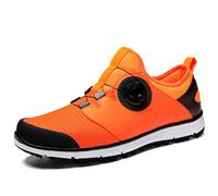 Lfzhjzc Hommes Traditions Chaussures De Golf, Nouvelles Chaussures De Baseball À Semelle Intercalaire, Chaussures Rotatives Boucle Chaussures De Sport (Color : Orange, Size : 44 EU)