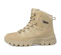 Lfzhjzc Résistant à l’Eau Respirant Bottes de Combat Hommes, Dentelle Bottes Militaires pour Les Hommes, avec Militaire en Plein air Jungle Travail Tactique(Khaki Color,47 EU)
