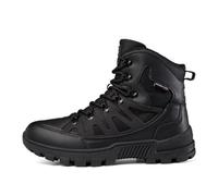 Lfzhjzc Résistant à l’Eau Respirant Bottes de Combat Hommes, Dentelle Bottes Militaires pour Les Hommes, avec Militaire en Plein air Jungle Travail Tactique(Black,47 EU)