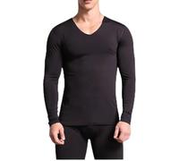 Lfzhjzc sous-vêtement Thermique pour Homme, col en V, Respirant à séchage Rapide, léger, Ensemble Haut et Bas de 2, Ensemble Pyjama, Thermiques d'hiver (Color : Black, Size : XL)