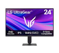 LG 24G411A-B Moniteur de Jeu IPS Ultragear Full HD (1920 x 1080), 144 Hz (O/C), 1 ms MBR, Compatible NVIDIA G-Sync, AMD FreeSync, HDR10, HDMI, DisplayPort, Support Fin, Noir