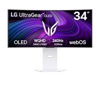 LG UltraGear OLED 34GX90SA Moniteur Gaming 34", 21:9 incurvé, WQHD (3440x1440), 240Hz, 0,03ms (GtG), fonctions intelligentes avec webOS 24, haut-parleur 14W, HDR 400 True Black, G-Sync, FreeSync