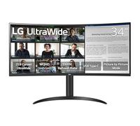 LG 34WR55QK-B 34" UltraWide WQHD (3440 x 1440) Écran d'ordinateur incurvé, 100 Hz, 5 ms, HDR10, mode lecteur, HDMI, DisplayPort, USB Type-C, support inclinable et réglable en hauteur, noir