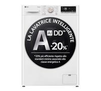 LG AI DD F4R7013TSWG Machine à laver 13 kg, à charge avant, série R7, machine à laver classe A -20 %, 1400 tours, TurboWash 360, vapeur sur 7 programmes, Wi-Fi, onduleur direct, libre-installation