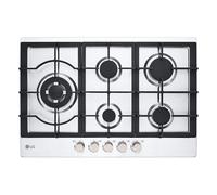 LG CBGZ3016S Table de Cuisson 75CM Inox 5 Feux Grilles En Fonte