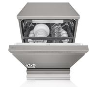 LG DF355FP - Lave-vaisselle avec technologie QuadWash, système EasyRack, paniers flexibles, plateau à couverts, anti-traces de doigts 14 l, inox