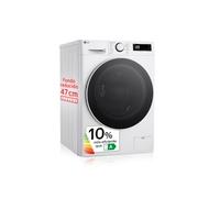 LG F2WR5S09A0W Machine à laver intelligente, 9 kg, système direct AI, 1200 tr/min, chargement frontal, turbo coton, vapeur, fond réduit, classe A, série 500 Slim, blanc