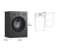 LG F4A1009NDK machine à laver Charge avant 9 kg 1400 tr/min Graphite, Argent