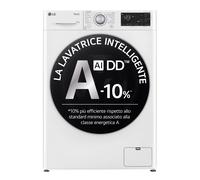 LG AI DD F4R3711NSWS Machine à laver 11 kg, à chargement frontal, série R3, machine à laver classe A -10%, 1400 tours, auto-dosage, lavage à vapeur, Wi-Fi, libre installation, blanc