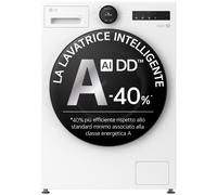 LG Machine à laver F4X7009TWB à chargement frontal 9 kg 1400 tr/min Blanc