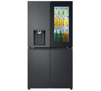 LG GMG960EVJE Réfrigérateur Multidoor Instaview, Réfrigérateur 4 Portes 638l, Distributeur d'Eau et Glace avec UVnano, Connectivité Wi-Fi avec App ThinQ, Plateau Pliable, Metal Fresh, Noir
