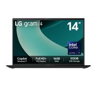 LG Gram 14Z90T-G.AA75A1 laptop Intel Core Ultra 7 255H Ultraportable 35,6 cm (14 ) Full HD+ 16 Go LPDDR5x-SDRAM 512 Go SSD Wi-Fi 6E (802.11ax) Windows 11 Home Noir