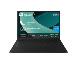 LG Gram 16Z90RU, Intel® Core? i5, 40,6 cm (16'), 2560 x 1600 pixels, 16 Go, 512 Go, Windows 11 Pro 16Z90RU-G.AP55F