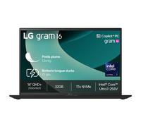 LG gram 16Z90TL-G.AZ78F - 16" Core Ultra 7 258V 32 Go RAM 1 To SSD Noir AZERTY