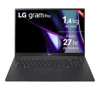 LG gram 17Z90T-G.AD8BB Ordinateur portable 17" Intel Core Ultra7 255H, 32 Go RAM, 2 To SSD, panneau IPS antireflet, WQXGA, 1 350 g, 20 heures, Windows 11 Home, noir, clavier QWERTY espagnol