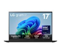 LG Gram 17Z90TL-G.AU88A1 laptop Copilot+ PC Intel Core Ultra 7 258V Ultraportable 43,2 cm (17 ) 2.5K 32 Go LPDDR5x-SDRAM 1 To SSD Wi-Fi 7 (802.11be) Windows 11 Home Anglais britannique Noir