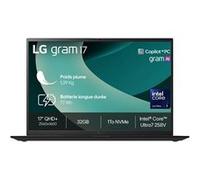 LG gram 17Z90TL-G.AZ78F - Intel Core Ultra 7 - 258V / jusqu'à 4.8 GHz - Evo - Win 11 Pro - Intel Arc Graphics 140V - 32 Go RAM - 1 To SSD NVM Express (NVMe) Gen 4 - 17" IPS 2560 x 1600 (WQXGA) - Bluet