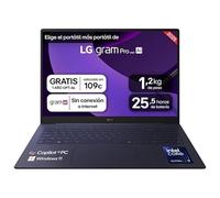 LG Gram Pro 16Z90TS-G.AU99B Ordinateur Portable 16" Intel Core Ultra 9 288 V 32 Go RAM SSD 1 To Écran IPS Antireflet 1,239 g 25,5 heures W11 Home Gris Métal Clavier QWERTY espagnol