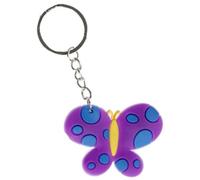 LG-Imports porte-clés papillon fille 5,5 cm caoutchouc violet