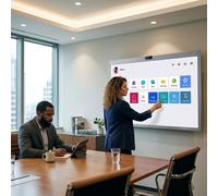 LG One:Quick Works 55CT5WN-B Écran de visioconférence 55'' Écran tout-en-un de 55 pouces UHD 4K avec PC Windows intégré, caméra 4K, microphones à