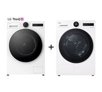 LG Pack Lave-linge 11 kg Molette avec écran LCD intégré AI DD™ +Sèche linge 9 kg Molette écran LCD - F14X76WHST.RH9X76W