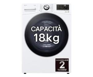 LG RH18U8AVCW Séchoir intelligent 18 kg pompe à chaleur double onduleur, moteur direct lecteur, intelligence artificielle AI Dry, condensateur autonettoyant, Wi-Fi, série U8, blanc
