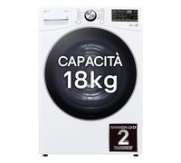 LG RH18U8AVCW Séchoir intelligent 18 kg, série U8, classe A+++, pompe à chaleur double inverseur, moteur direct lecteur, intelligence artificielle AI Dry, condensateur autonettoyant, Wi-Fi, blanc