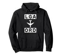 LGA à ORD Airplane Route Airport Code New York Chicago Sweat à Capuche