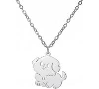 LGBBTI Collier Chien Chiot Acier Inoxydable Bijou Mémoire Cadeau pour Amoureux des Chiens Accessoire, Collier pour Chien en Argent